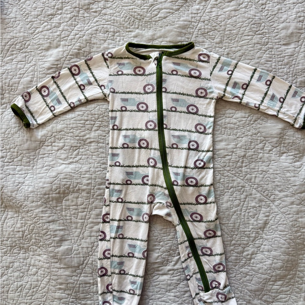 KicKeePants Super Soft One Piece (Tractor Pattern)